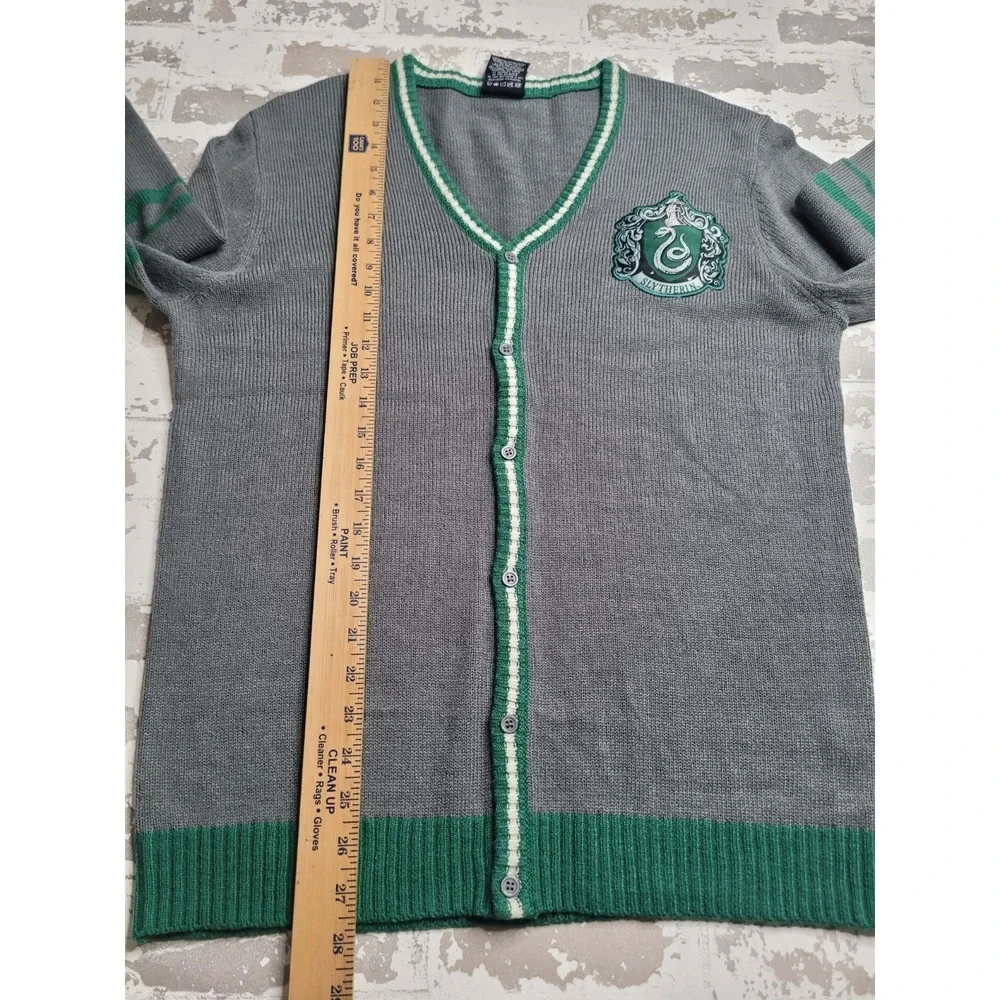 Wizarding World of Harry Potter Slytherin House Gray Button‎ Up Cardigan Medium